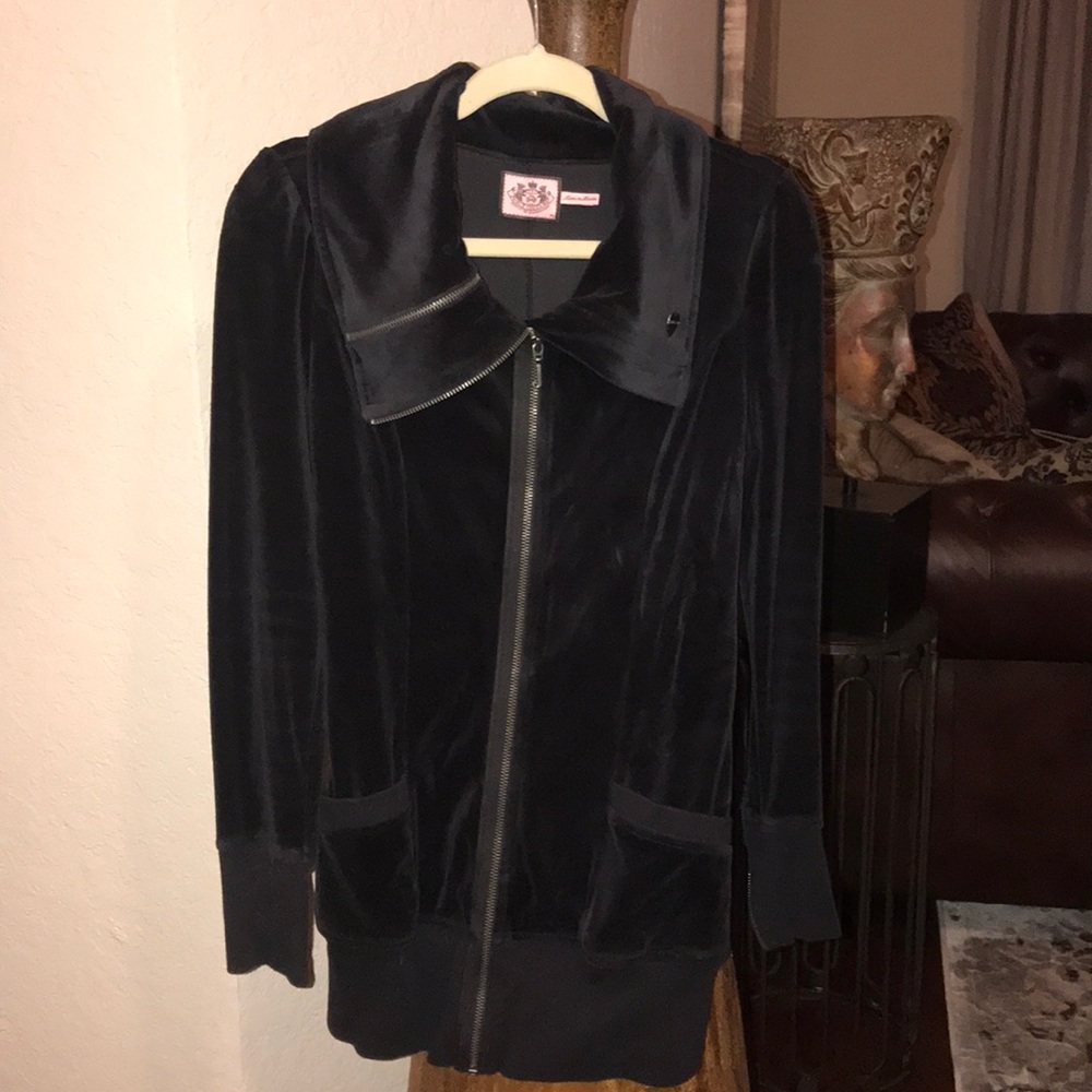 Juicy couture velour black tunic jacket medium